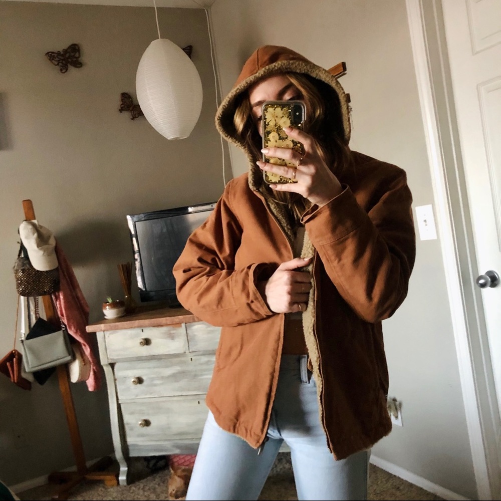 Women’s Jacket DRI DUCK Medium Sherpa Fleece Brown